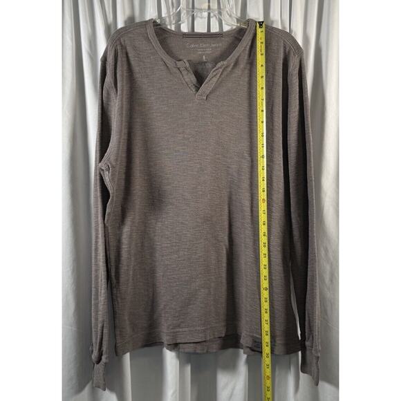 Calvin Klein Cotton Long Sleeve T-Shirt Taupe L sustainable casual 77-22 - Picture 10 of 14